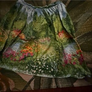 Bernie Dexter waterlilies bridge Green and Blue Skirt